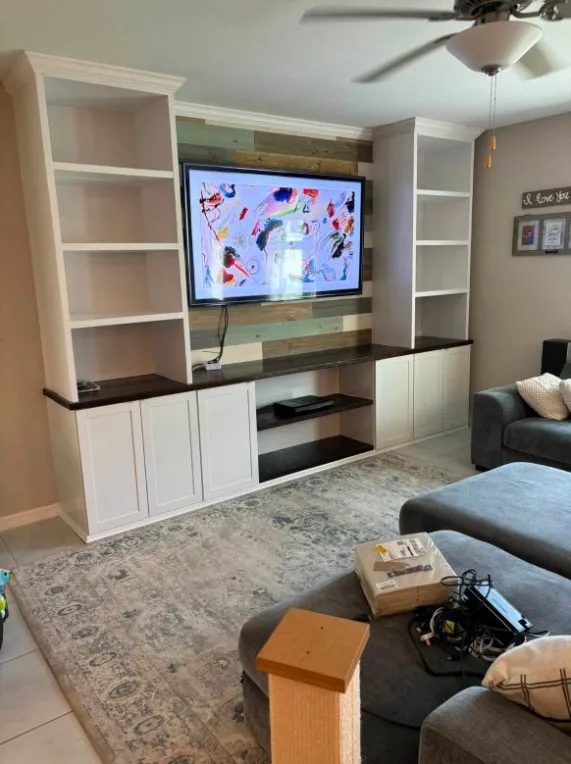 TV Mounting and Shelving job by Wayne Fee